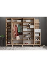 Resim Açelya Portmanto Vestiyer M7-210 Cm Meşe-Beyaz 