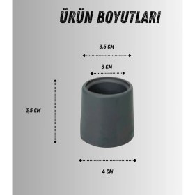 Resim A Plus Sağlık Walker Yürüteç Lastiği Yumuşak Kaymaz Taban Yüksek Kalite 4'lü Avantaj Paket Gri 