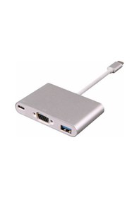Resim Type-C To 3 In 1 Vga Usb 3.0 Dönüştürücü Çevirici Adaptör Hub 