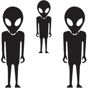 Resim Uzaylı Aile Temalı Sticker 20 X 20 Cm 