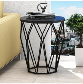 Resim Variant Sofya Metal Yan Sehpa - Siyah Mermer 