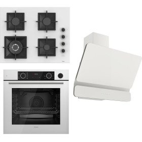 Resim Ferre Flameart Sc Serisi Beyaz Set (SC406-WFA + XE64CB +D081 ) - 65 Cm'lik Kare Döküm Izgara-Wok 