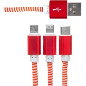 Resim Mıcro Usb/type-C/lıghtnıng 2.1A Metal 1.2 Metre Şarj ve Data Kablosu 