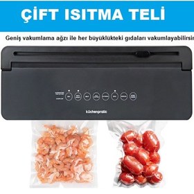 Resim Küchen Pratic VS8010 Ev Tipi Elektrikli Vakum Makinesi + 10 Adet Vakum Poşeti 
