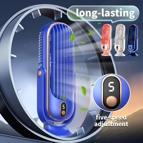 Resim 2025 Yeni Yükseltme Büyük Batarya Çift Motorlu Taşınabilir Moda Masa Fanı, Küçük Ev Kliması, 720° Çevresel Üfleme ile 5 Hızlı Soğutma Fanı, Ofis, Seyahat, Kamp, Açık Hava Karavan için Taşınabilir USB Fan, Noel ve Sevgililer Günü Hediyesi, En İyi Noel Hediyesi 