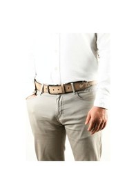 Resim Parscraft Nubuk Deri Erkek Kemer 4 Cm Bej Kot Kumaş Spor Kemer 