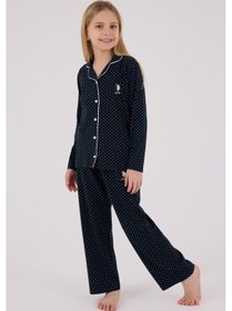 Resim U.s. Polo Assn Kız Çocuk Lacivert Gömlek Pijama Takımı 5274-48862 Lacivert 