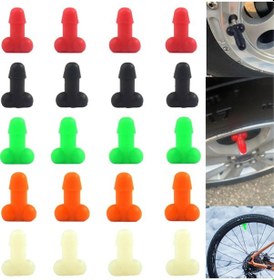 Resim Monyee 20 Adet Fantezi Lastik Valf Kapağı - Otomobil, Motosiklet, Kamyon, Bisiklet İçin Genel Kullanım Silikon Koruma Kapağı 4 Siyah + 4 Beyaz + 4 Turuncu + 4 Parlak Yeşil + 4 Kırmızı 1 Paket 