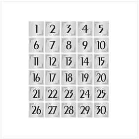 Resim Metal Kapı Masa Dolap Numarası Levha 10x10cm Gümüş Renk 30 Adet 1 30 