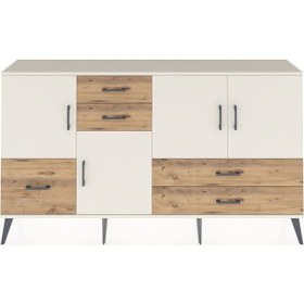 Resim Arges Konsol 4 Raflı 5 Çekmeceli 4 Kapaklı 176x30x99 Aytaşı-aytaşı/çam Aytası/atlas Çam - Aytası 