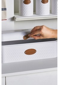 Resim Karaca Lina Ekmek Kutusu Saklama Kabı Hediye Beyaz 