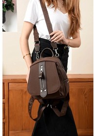 Resim Just Polo Günlük Kombinlere Uygun Kadın Orta Boy Ayarlanabilir Askılı Şık Lakost Sırt Çantası Shopper Kahverengi 