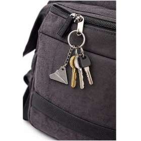 Resim Unisex Metal Uçak Anahtarlık Gümüş Renk Dayanıklı Şık Tasarım 