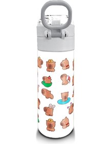 Resim Coral High Kids Capybara Desenli Pipetli Ve Direkt İçim Çelik Termos 500 Ml 31794 