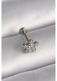 Resim 316l Çelik Gümüş Renk Zirkon Taşlı Yıldız Model Tragus Piercing - Tj-pr1341 Çok Renkli 