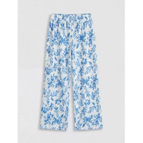 Resim LC Waikiki Lcw Kids Mavi Kız Çocuk Desenli Geniş Paça Pantolon 