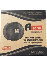 Resim A Form Kta 109 Küçük İçten Çekme Cimri Tuvalet Kağıt Dispenseri Aparatı - Şeffaf Füme - Plastik 