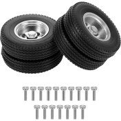 Resim Lillian 1/14 Rc Traktör Römork Kamyonu Için Cnc Alüminyum Jantlı Arka Kauçuk Alçak Yükleyici Tekerlek Lastiği (Yurt Dışından) 