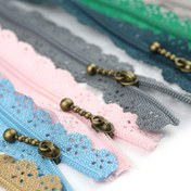 Resim 10 adet Karışık Renkler 15-20cm/5.9-7# Naylon Kapalı Kuyruk Dantel Boşluklu Fermuarlı Cep Çanta Giysi Kapalı Renk Kısa Fermuar 