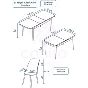 Resim Canisa Concept Canisa Kor Serisi 70 x 114 cm Açılabilir Beyaz Mutfak Masa Takımı 