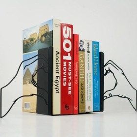 Resim El ile Kalp Temalı Metal Kitap Tutucu & Bookend - Siyah 