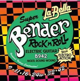 Resim La Bella B942 Elektro Gitar Teli Seti Orta Seviye - 09-42 Extra Light Nikel Kaplama, Kolay Bend 