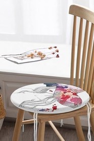 Resim RealHomes Fashion Girl Şapka Özel Tasarım Dijital Baskılı Yuvarlak Fermuarlı Sandalye Minderi 
