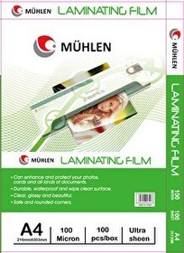 Resim Mühlen A4-100 A4 Boyutlu 100 Mikron 100 Adet Laminasyon PVC Filmi 