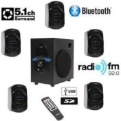 Resim Tastech Bluetooth Lu 5+1 Ses Sistemi Uzaktan Kumanda Fm Radyo Sd Kart USB Girişli Bluetooth Hoparlör 