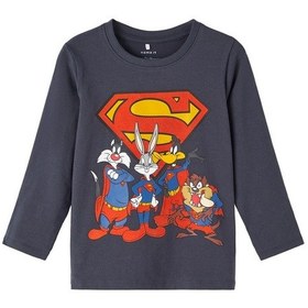 Resim Name It Bisiklet Yaka Baskılı Antrasit Erkek Çocuk Sweatshirt 13221181 001 
