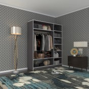 Resim Kenzlife giysi dolabı dursun 180*150*40 gri gardırop 