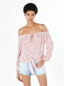 Resim Colin's Regular Fit Çiçek Baskılı Pembe Kadın Uzun Kol Gömlek CL1058730_Q1.V1_PPO Pembe 