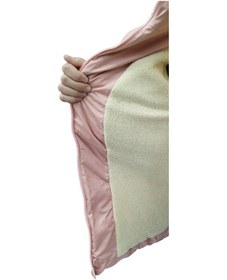 Resim İrem Kız Çocuk Kapüşonu Çıkabilen Fermuar Kapamalı Beli İp Bağlamalı İçi Peluş Astarlı Pembe Mont 