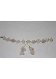 Resim Pembe Kuvars Ham Taş Bileklik (531249368) 