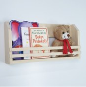Resim Shopkutuk Ahşap Bebek Çocuk Odası Montessori Kitaplık Tek Katlı Duvar Rafı 