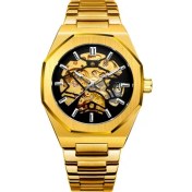 Resim Hanyang Glod Siyah Forsining Klasik Şeffaf Moda Tasarımcısı Mavi Paslanmaz Çelik Iş Otomatik Mekanik Bilek Saatleri Üst Marka Lüks (Yurt Dışından) 