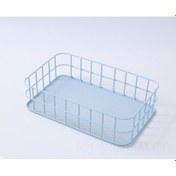 Resim Neevoyu Mavi Kuzey Avrupa Stili Demir Ağızlı Depolama Sepeti - Çerez, Ev Eşyaları, Makyaj İçin Ev, Dormitorio Organizer 