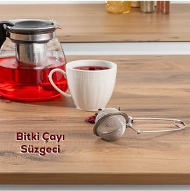 Resim Porsima Paslanmaz Çelik Bitki Çayı Demleme Süzgeci 