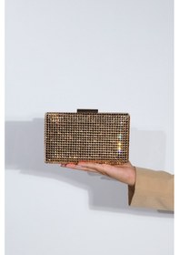 Resim Luvishoes Luvi Shoes Gomeda Bakır Kare Taşlı Kadın Abiye Çanta Bakır 