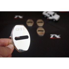 Resim Volkswagen Gti Krom Metal 3M Kapı Kilidi Logo 4 Lü Set 
