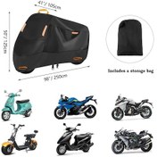 Resim Motosiklet Yağmur Güneş Koruma Kapağı Oxford Bez Hırsızlık Tokası İle Toz Geçirmez, Boyut: Xxl 