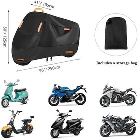 Resim Motosiklet Yağmur Güneş Koruma Kapağı Oxford Bez Hırsızlık Tokası İle Toz Geçirmez, Boyut: Xxl 