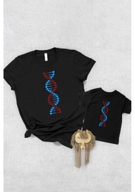 Resim Bordo Mavi Dna Baba Oğul Kız Tişört 001 