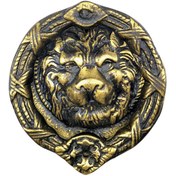 Resim Skygo Antika Tarz Dekoratif Pirinç Aslan Kapı Tokmağı, Taktak - 185 mm, Antik 