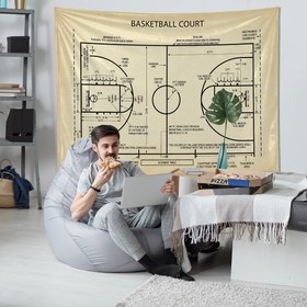 Resim Basketball Court Vintage - Basketbol Sahası Duvar Örtüsü - 100 cm x 135 cm 