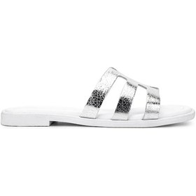 Resim Tamer Tanca Kadın Hakiki Deri Beyaz/lame Düz Terlik 878 105-1 Bn Trlk Y25 Beyaz/lame Beyaz 