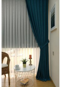 Resim Evdepo Home Petrol Düz Renk Soft Fon Perde Tek Kanat Petrol Yeşili 