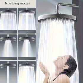 Resim 1 adet Yüksek Basınçlı Duş Başlığı, Üst Sprey Duş Başlığı, 6 Vites Çok Fonksiyonlu Büyük Duş Başlığı, Basınçlı Tek Kafa, Yağmur Duş Başlığı, Küvet Banyo Lotus Kabarık Başlık, Banyo Aksesuarları 