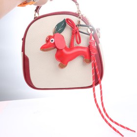 Resim Sevimli Dachshund Karikatür Anahtarlık - Renkli Yavru Köpek Araba Aksesuarları & Çanta Süsleri Açık Halkalı Kapatma, Dayanıklı Plastik Tasarım için Anahtarlar, Sırt Çantaları, Cüzdanlar (Canlı Kırmızı/Siyah), Köpek Araba Aksesuarları, Anahtar Organizatörü, Eğlenceli Aksesuar, Dekoratif Süs 