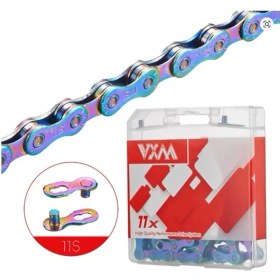 Resim Vona Vxm 11 Speed Rainbow Mtb / Yol Bisiklet Zinciri 116 Bağlantılı Yüksek Performanslı Renkli 
